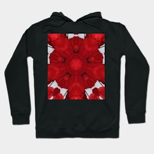 Unique Red Geranium Kaleidoscope pattern Hoodie